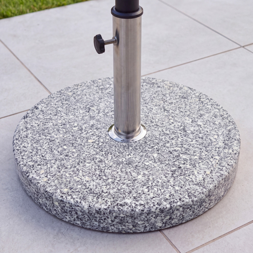 Charles Bentley Grey Round Granite Parasol Base 15kg Image 3