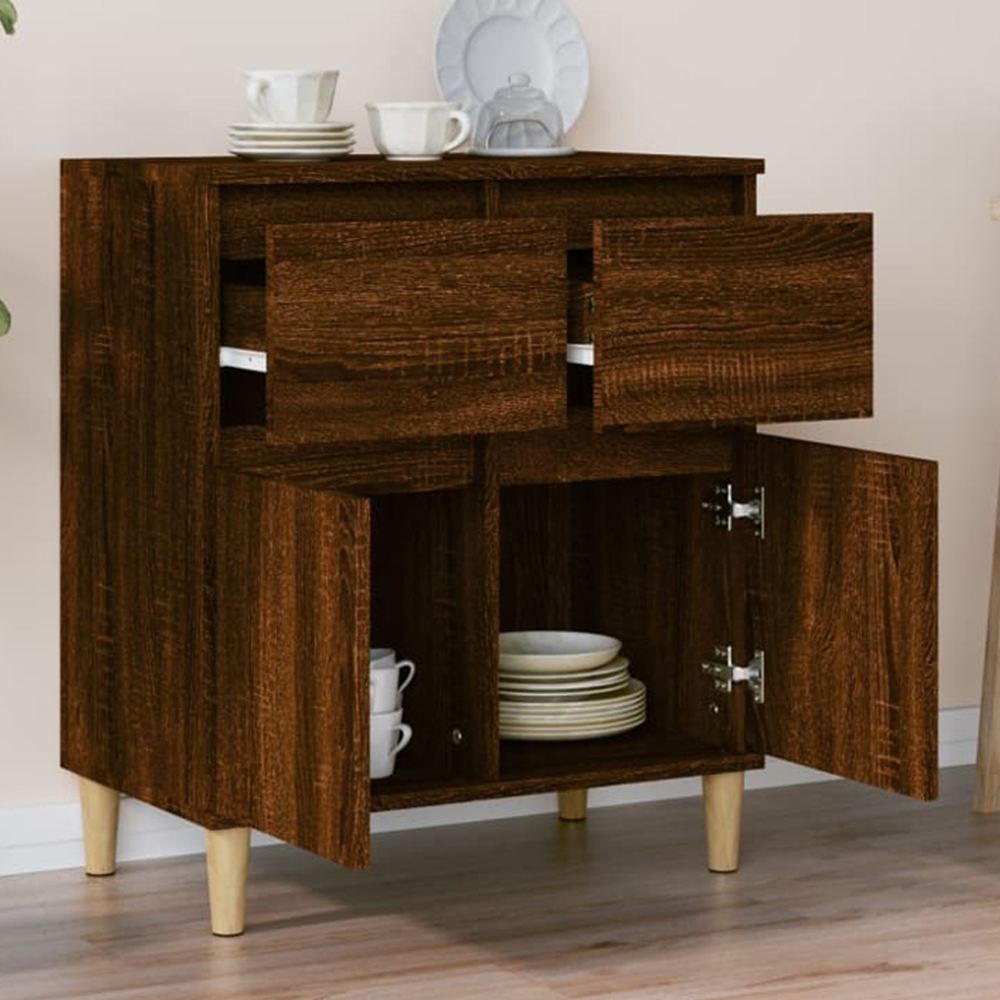 vidaXL 2 Door 2 Drawer Brown Oak Sideboard Image 1