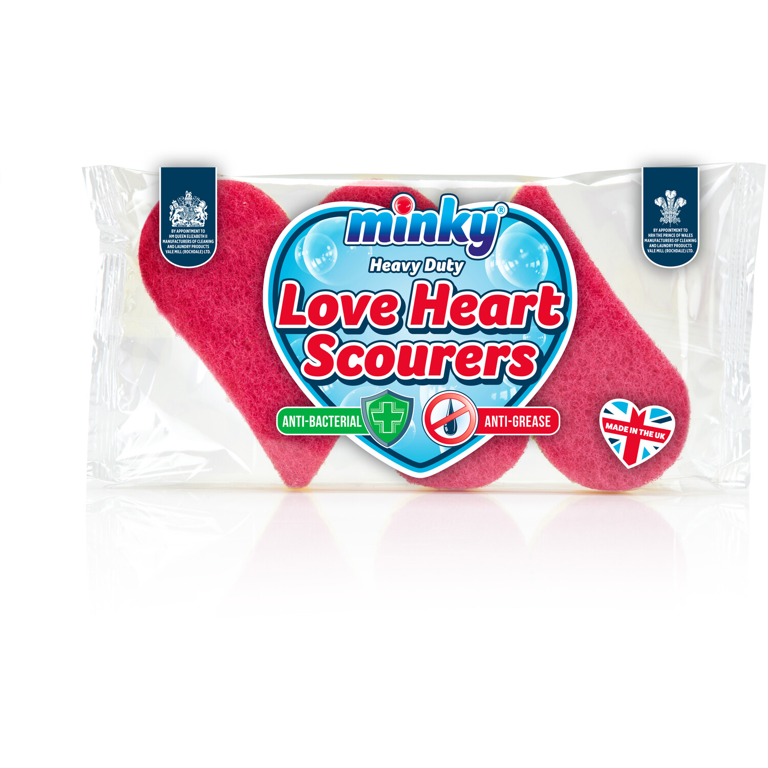Pack of 2 Hearts Sponge Scourers Pink Image