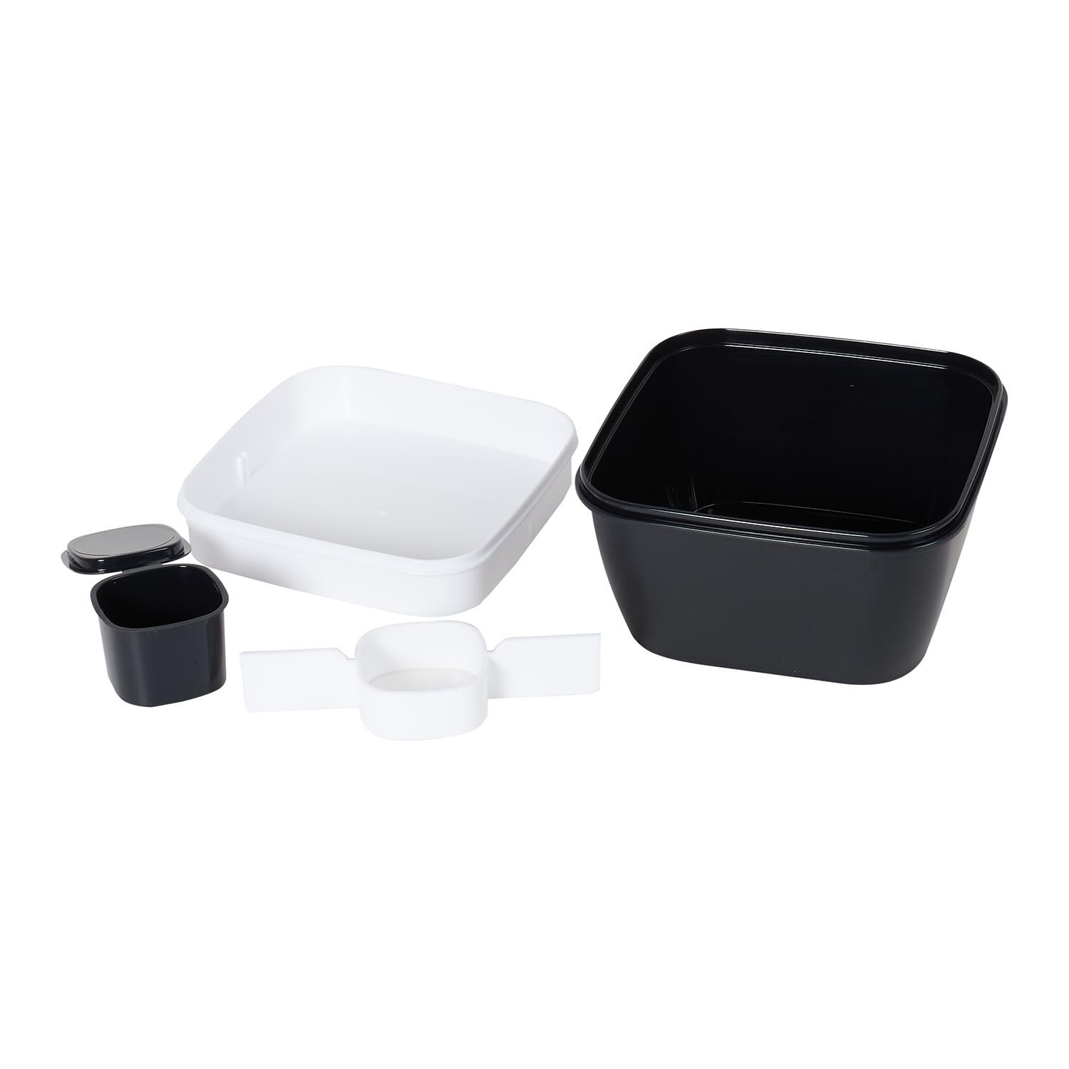 Square Compartment Lunch Box - Black / Medium Image 4
