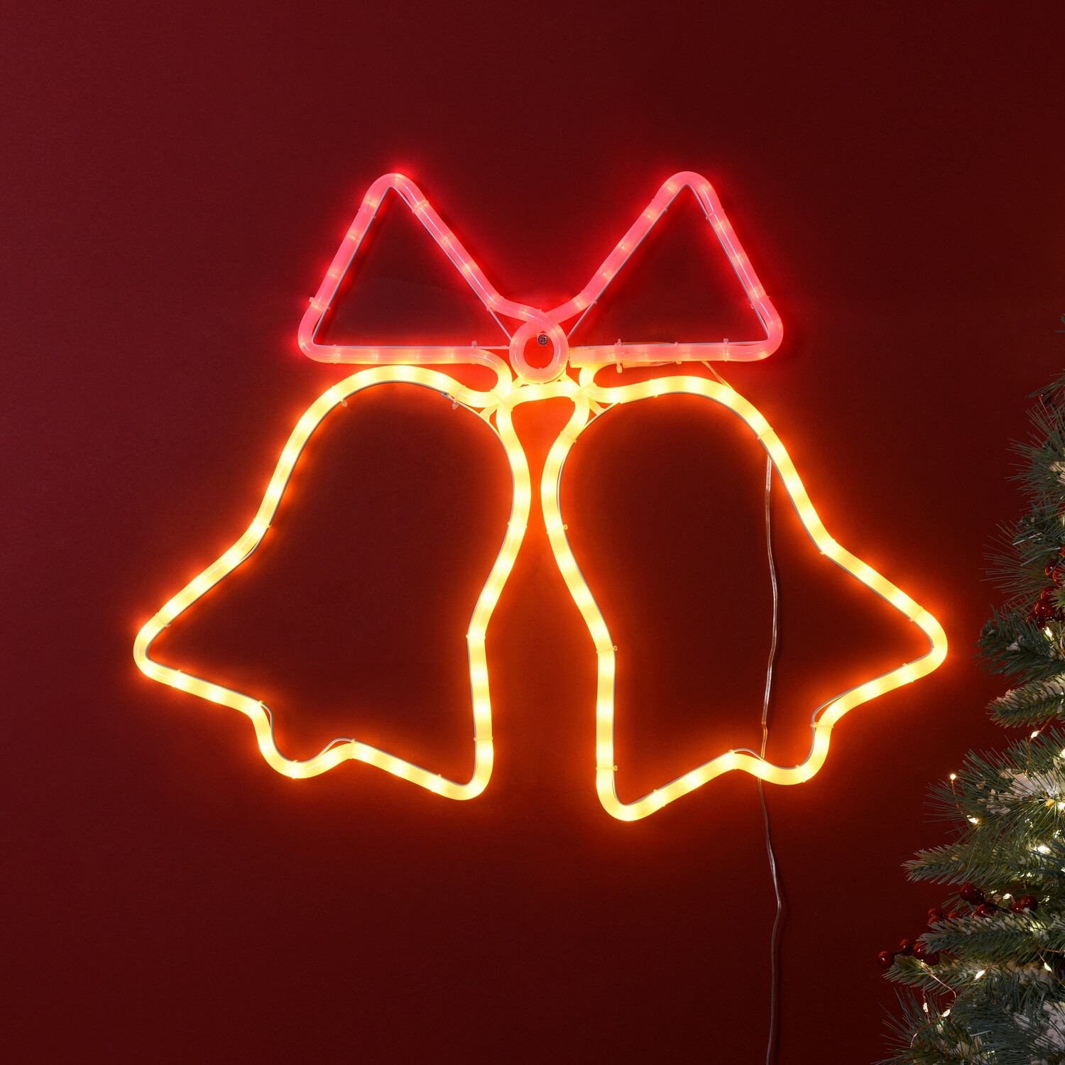 Bow Bell LED Rope LightRed and White Image 1
