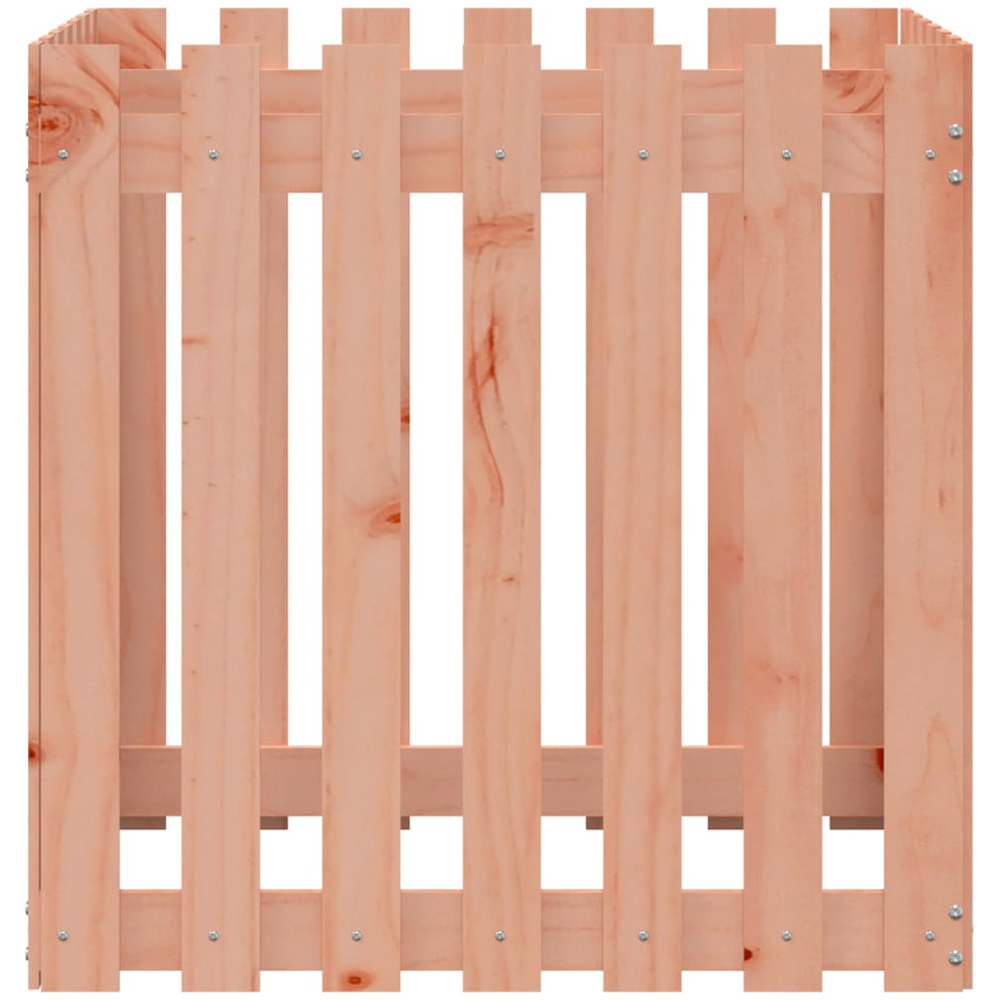 vidaXL Natural Solid Douglas Wood Fence Design Garden Planter 70 x 70 x 70cm Image 4