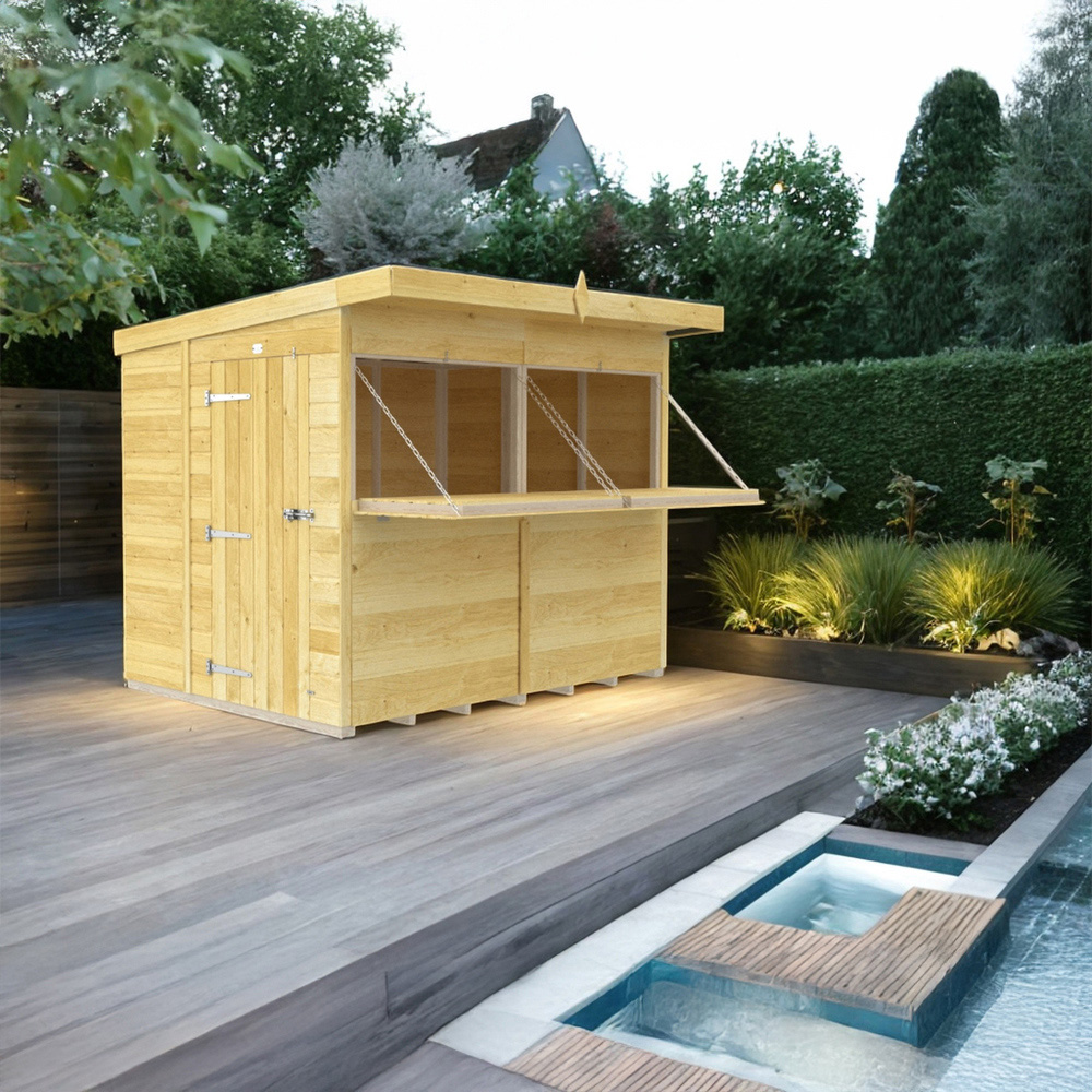 DIY Sheds 8 x 6ft Single Door Pressure Treated Tongue and Groove Timber Outdoor Bar Shed Image 8