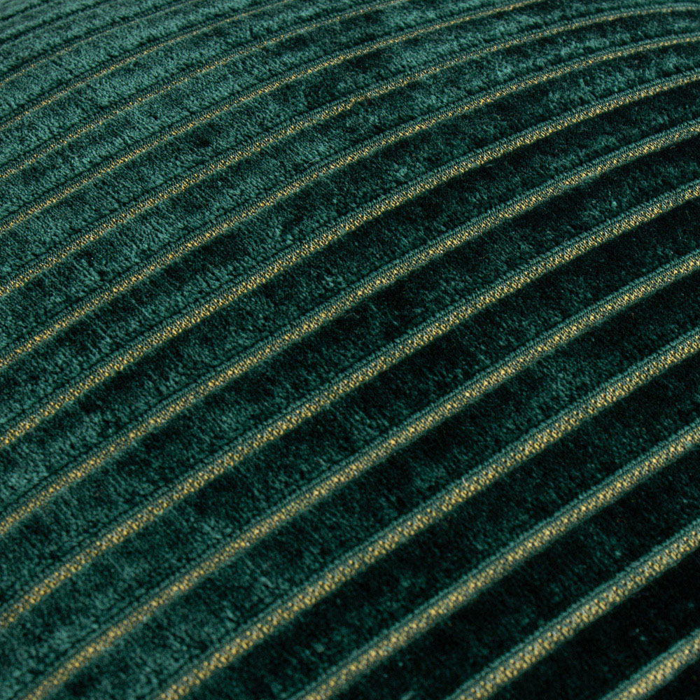 Paoletti Savoy Stripe Emerald Velvet Cushion 50 x 50cm Image 4