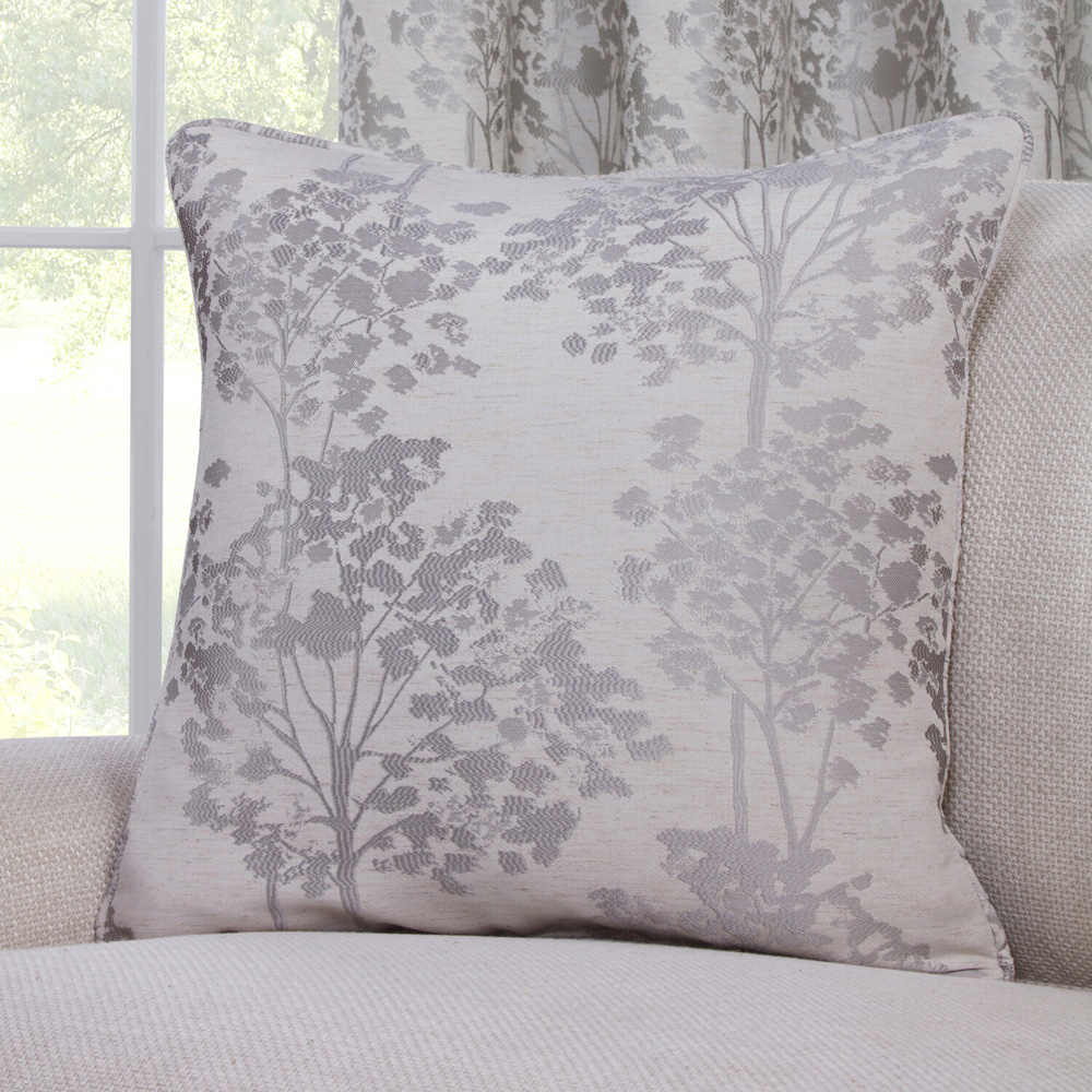 Juniper Jacquard Cushion Silver Image 2