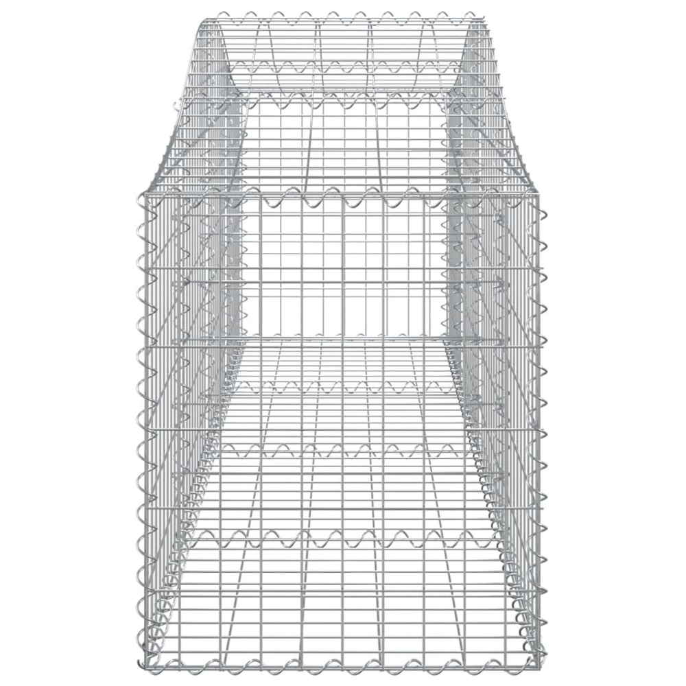 vidaXL Silver Galvanised Iron Arched Gabion Basket 200 x 50 x 60/80cm 4 Pack Image 3