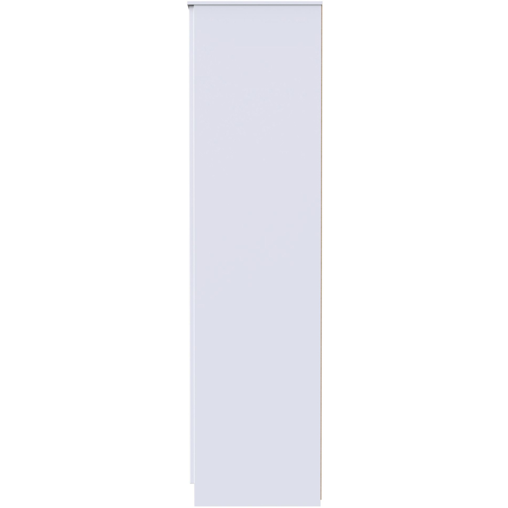 Crowndale Milan 2 Door Gloss White Tall Double Wardrobe Image 3