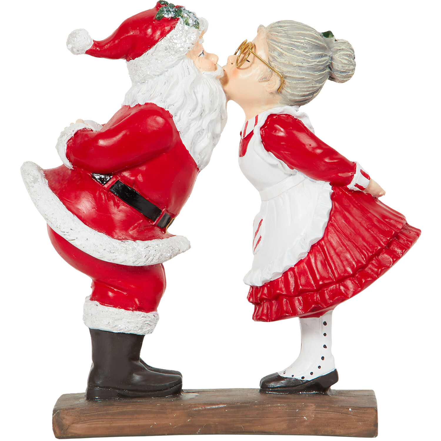 Santa Claus and Mrs Claus Kissing Ornament Image 1