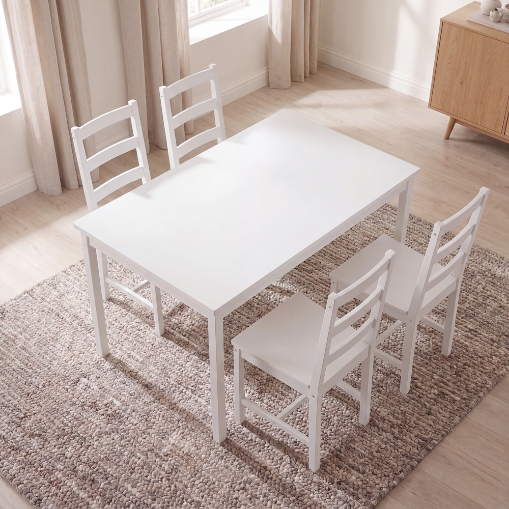 VIDA DESIGNS Yorkshire 4 Seater Dining Set White Image 7