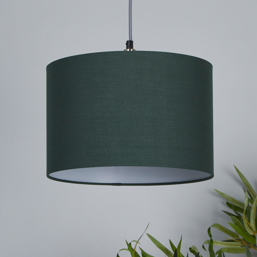 Lighting Collection Yates Green Drum Lamp Shade 30cm Image 2