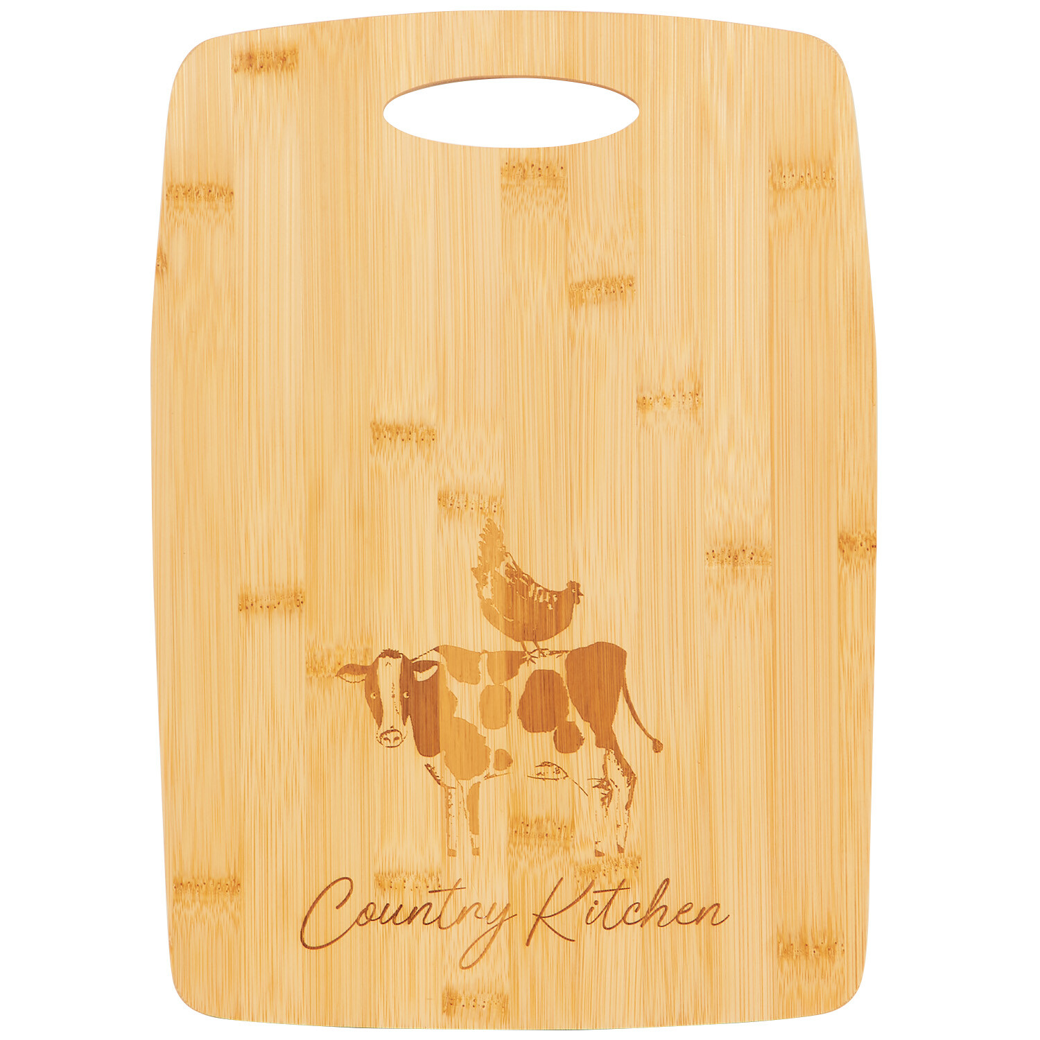 Daisy Farm Bamboo Cutting Board - Natural Wood Image 1