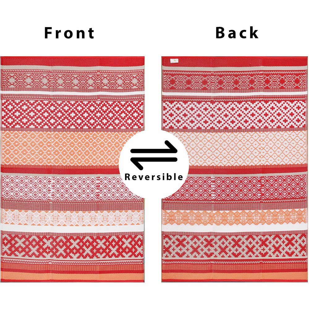 Green Decore Prime Red and Orange Camping and Picnic Rug 180 x 270cm Image 4