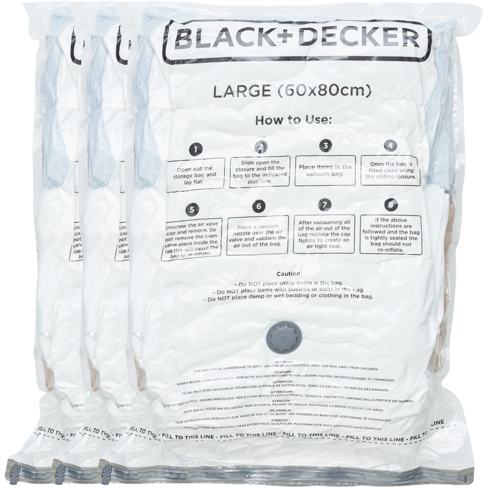 Black + Decker Large Vacuum Storage Bag 3 Pack Image 1