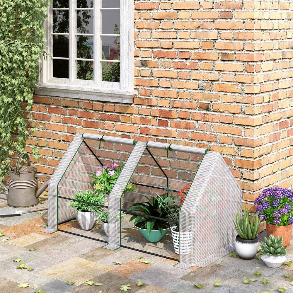 Outsunny Portable Plastic Mesh Cover 5.9 x 2.9ft Greenhouse Image 2