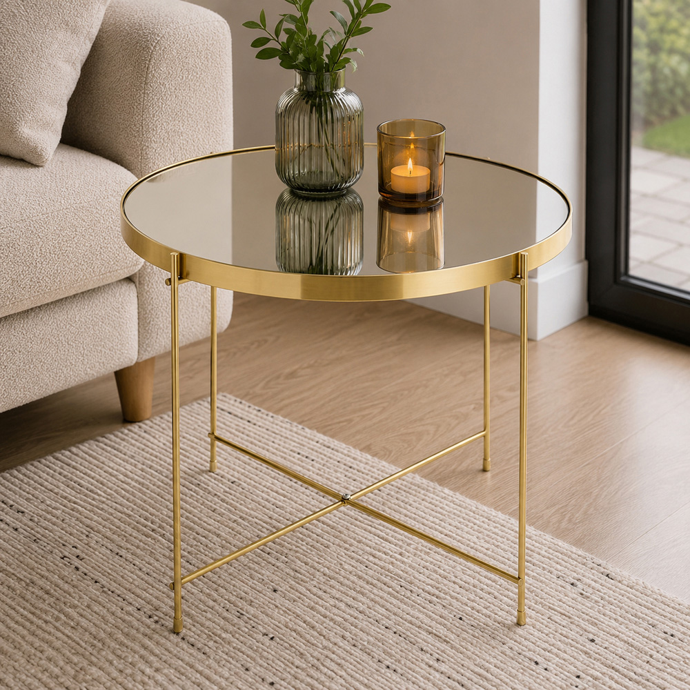 Premier Housewares Allure Large Mirrored Side Table Image 3