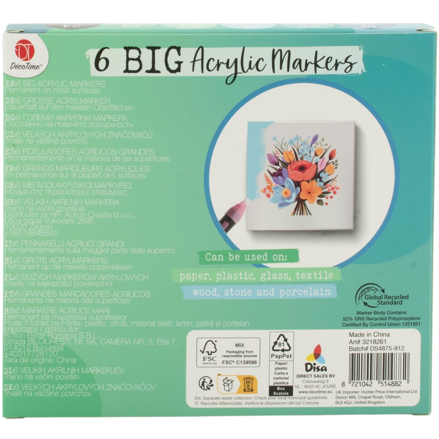 Pack of 6 DecoTime Big Acrylic Markers Image 17