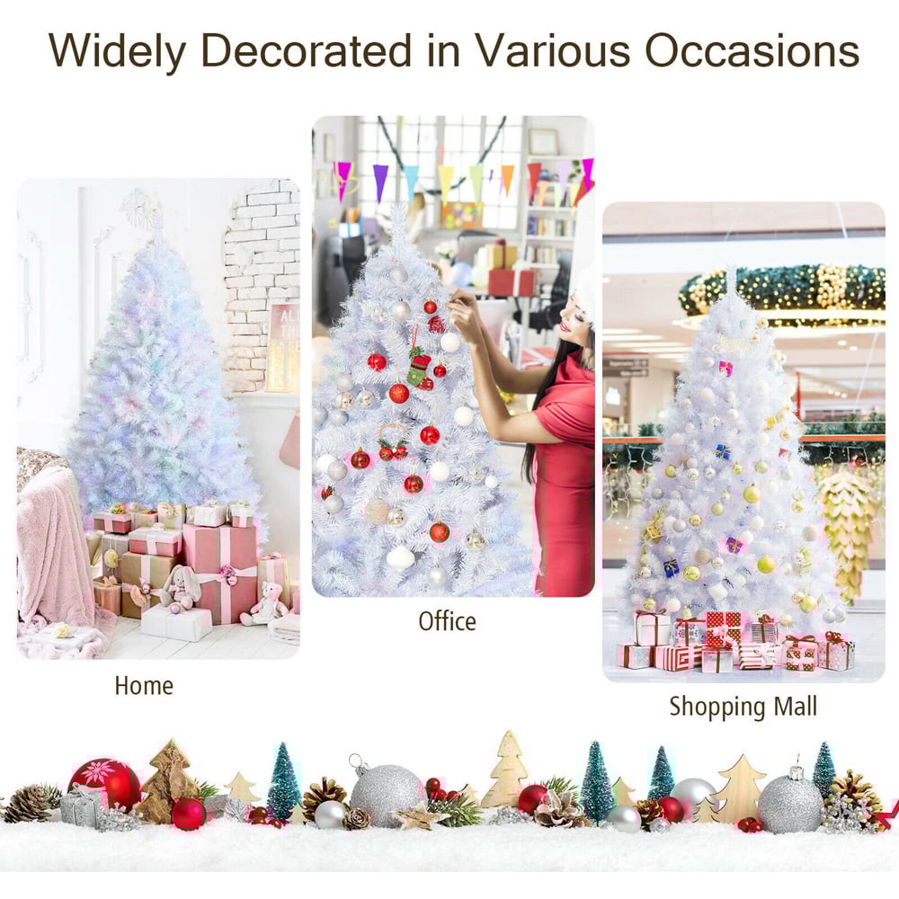 Costway White Hinged Artificial Christmas Tree 5ft Image 6