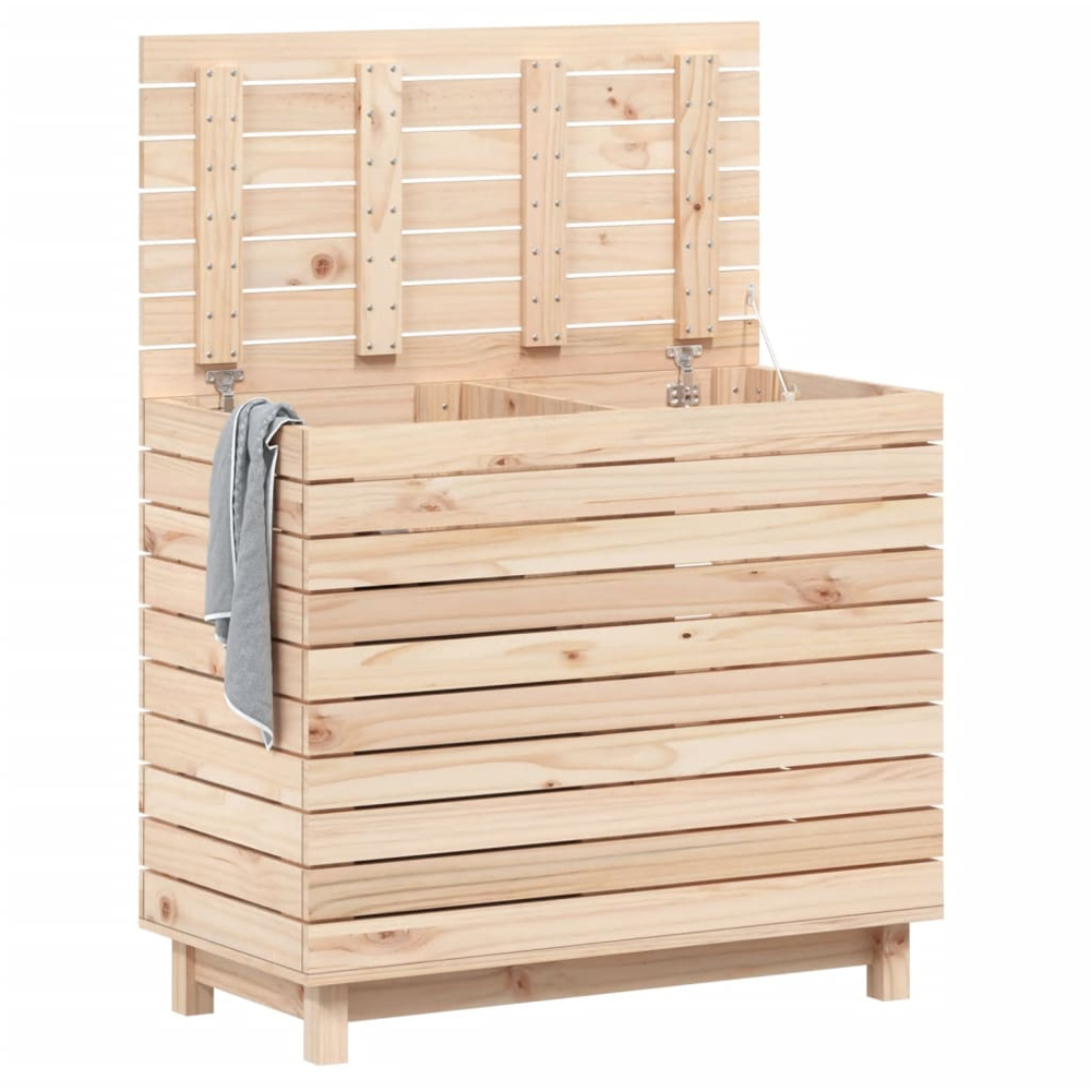 vidaXL Solid Pine Wood Laundry Basket 88.5 x 44 x 76cm Image 2