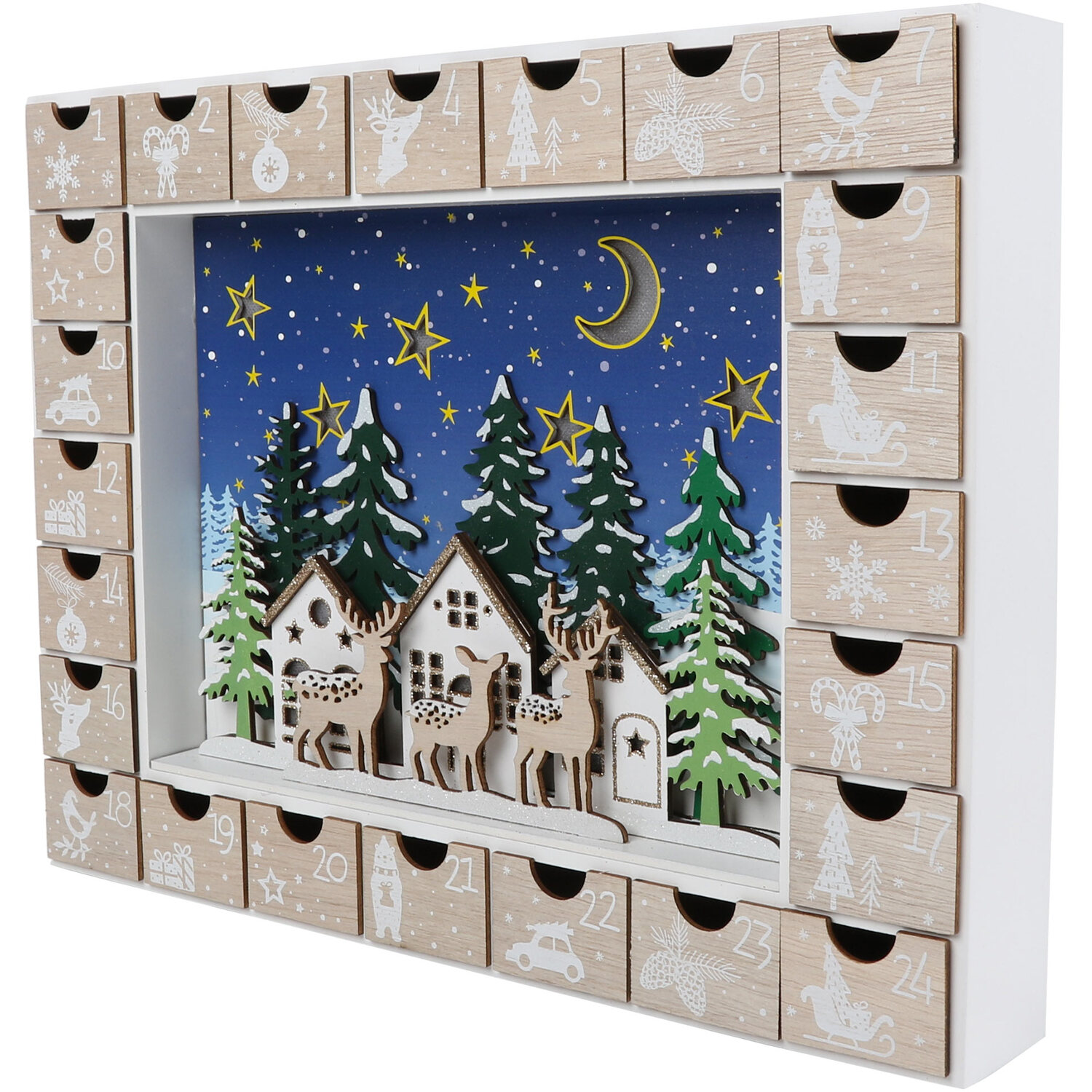 Nights Sky LED Wooden Advent Calendar Image 2