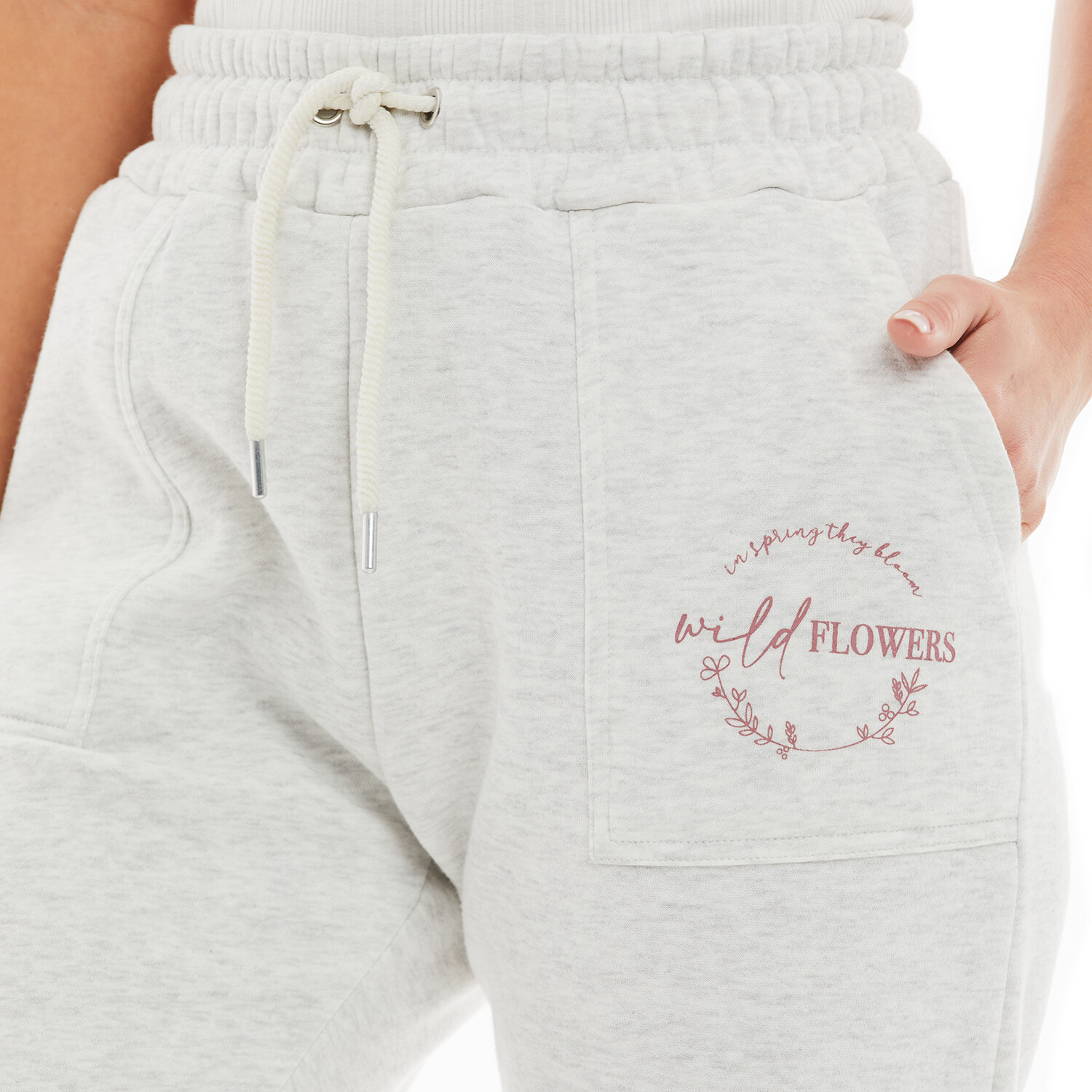 Lilibet Printed Cream Marl Jogging Pants - Cream / 18 Image 4