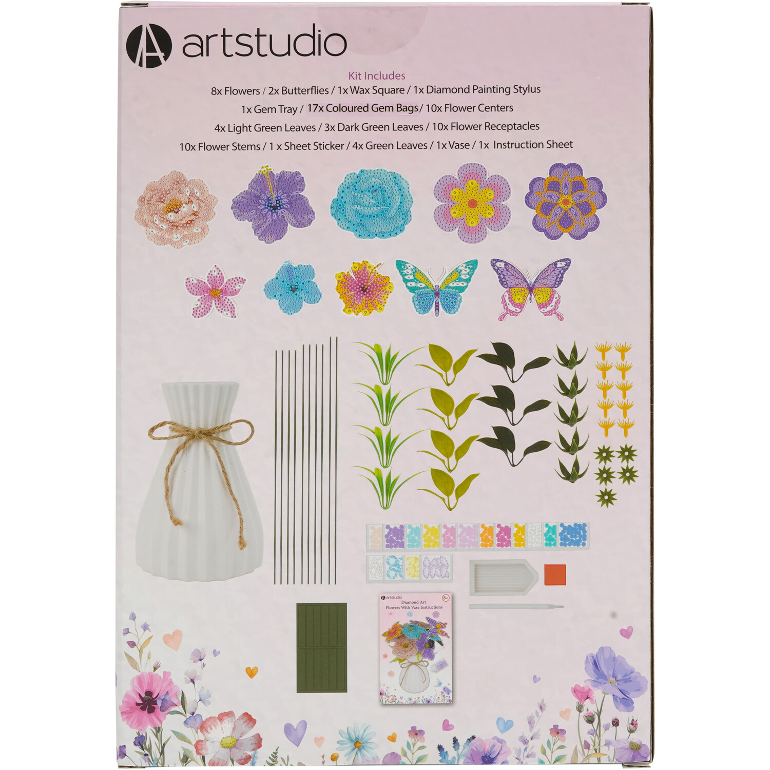 Diamond Art Flowers with Vase Kit Image 2