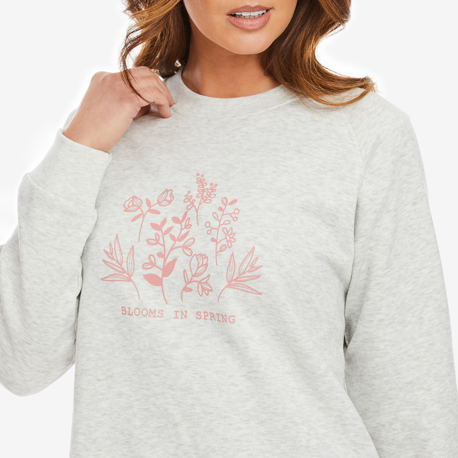 Ladies Printed Long Sleeve Jumper - Cream / 14 Image 3