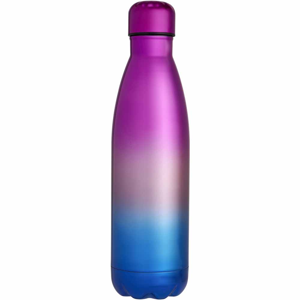 Wilko Pink and Blue Ombre Double Wall Bottle Image