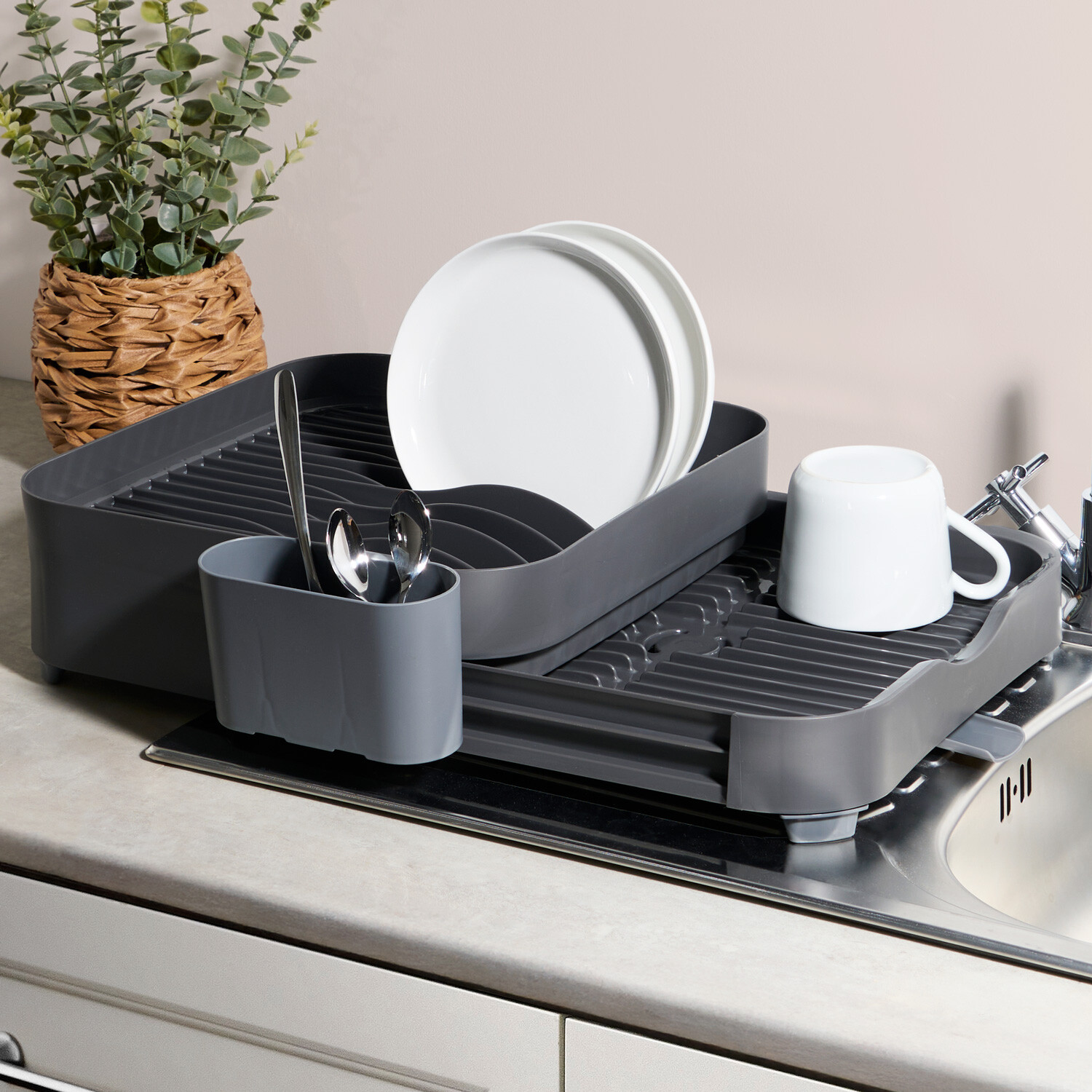 Kitchen Master Expanding Dish Rack Grey Image 6