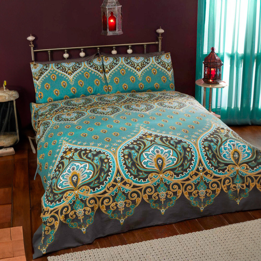 Rapport Home Asha King Size Emerald Duvet Set Image 1