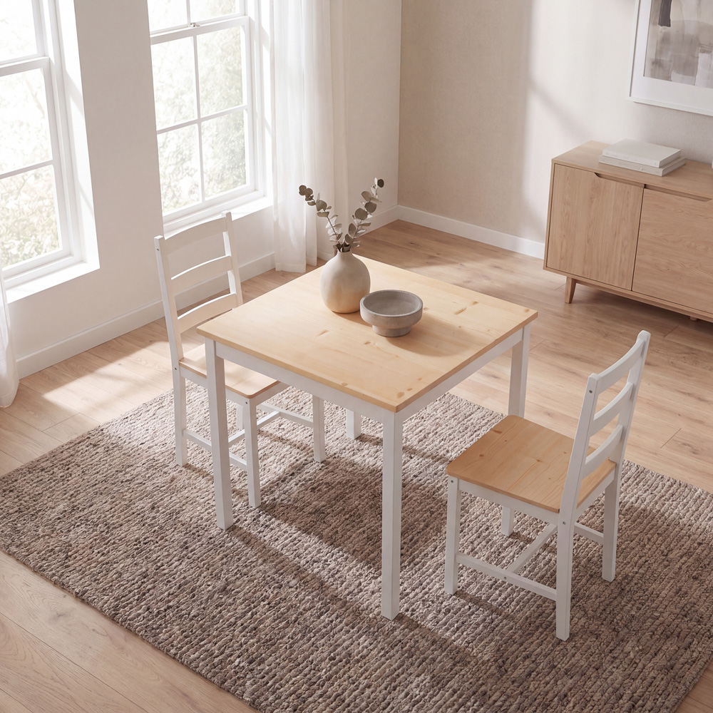 VIDA DESIGNS Yorkshire 2 Seater Dining Set White and Pine Image 7