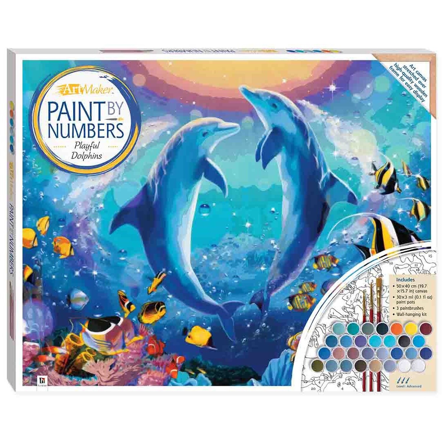 Hinkler Paint by Numbers Dolphin Canvas Kit Image