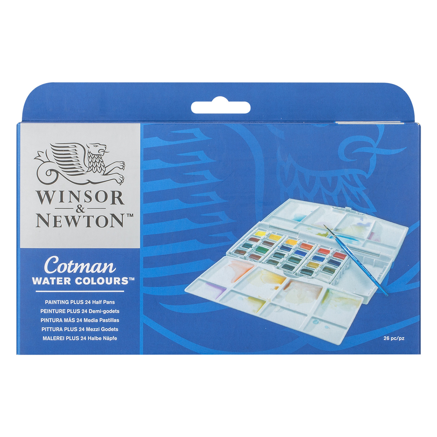 Winsor and Newton Cotman Half Pan Watercolour Paint 24 Pack Image 1