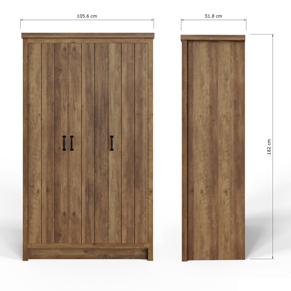GFW Boston Knotty Oak 4 Piece Bedroom Furniture Set Image 8