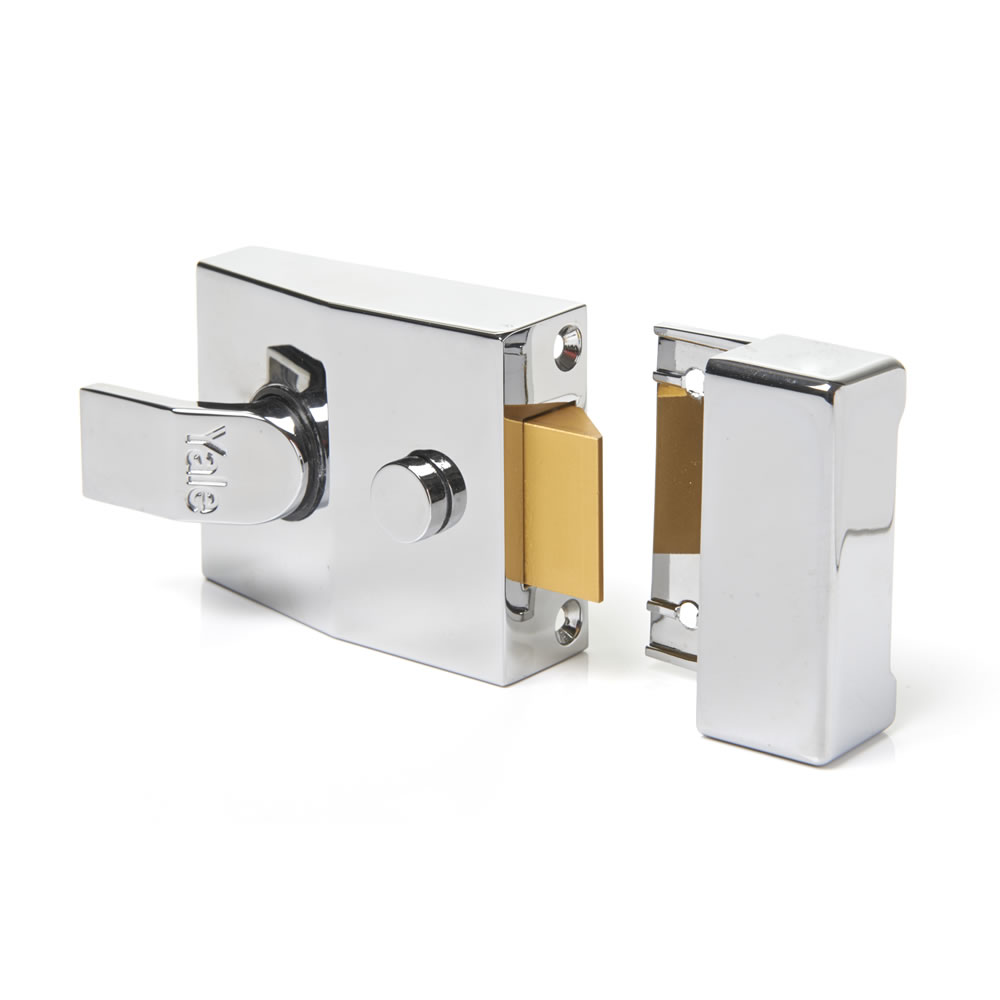 Yale Deadlocking Nightlatch High Security Chrome Effect 60mm Part Number P89 Image