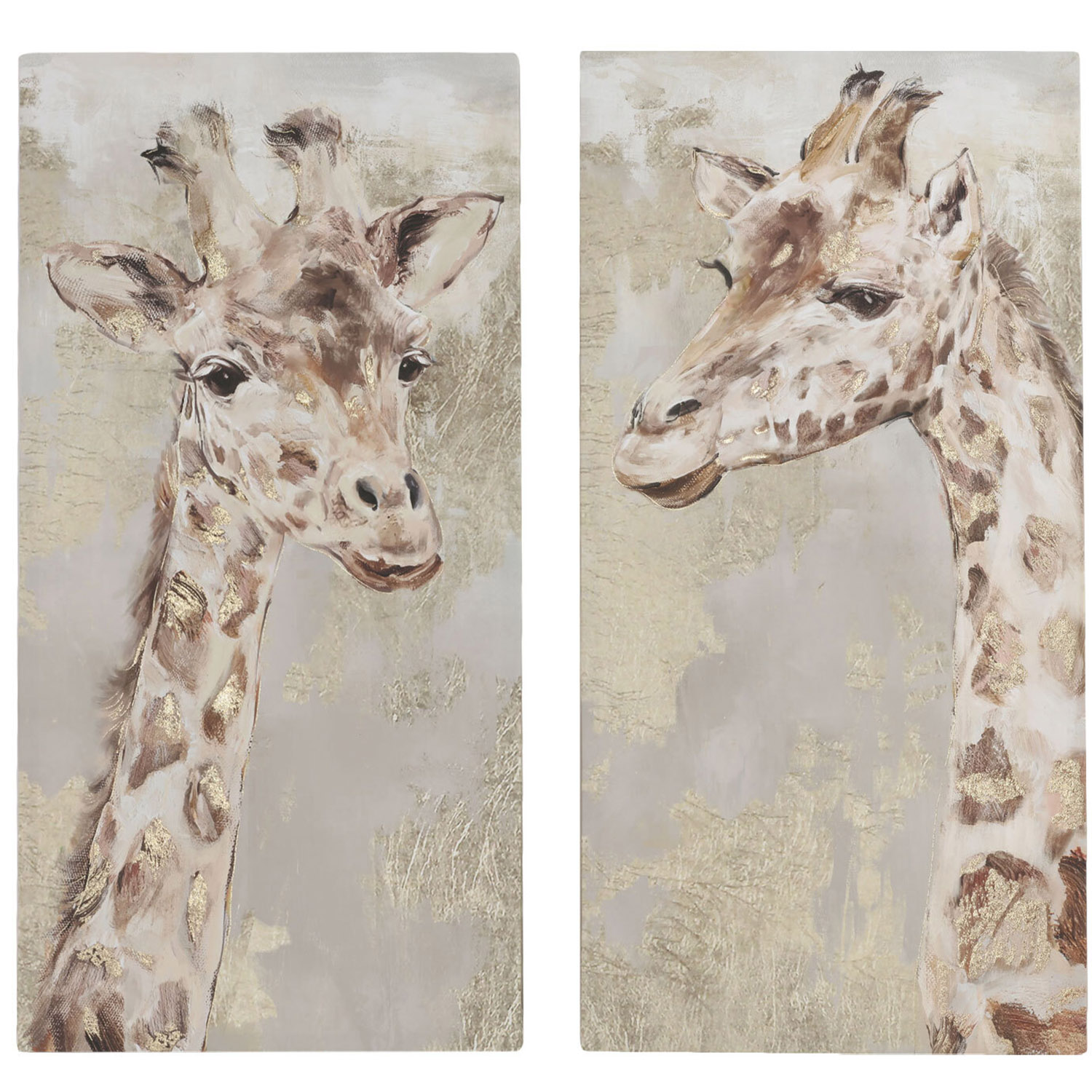 Single Regal Foiled Giraffe Canvas Assorted 80 x 40cm in Assorted styles Image