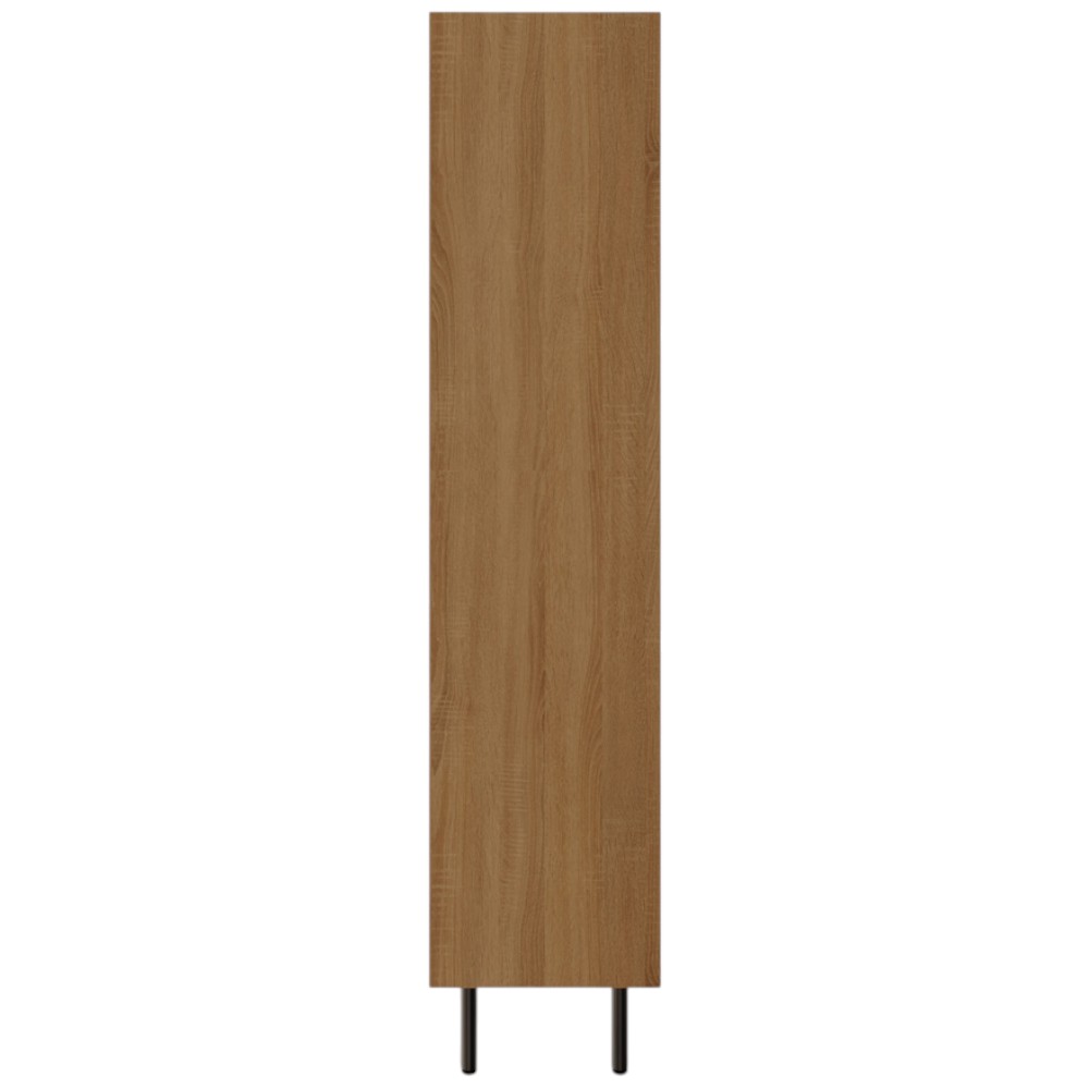 GFW Nervata 2 Door 5 Shelf Oak and Black Ribbed Tall Shelving Unit Image 5