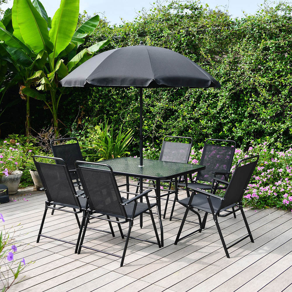 Arosa 6 Seater Dining Table and Chair Set - Black Image 9