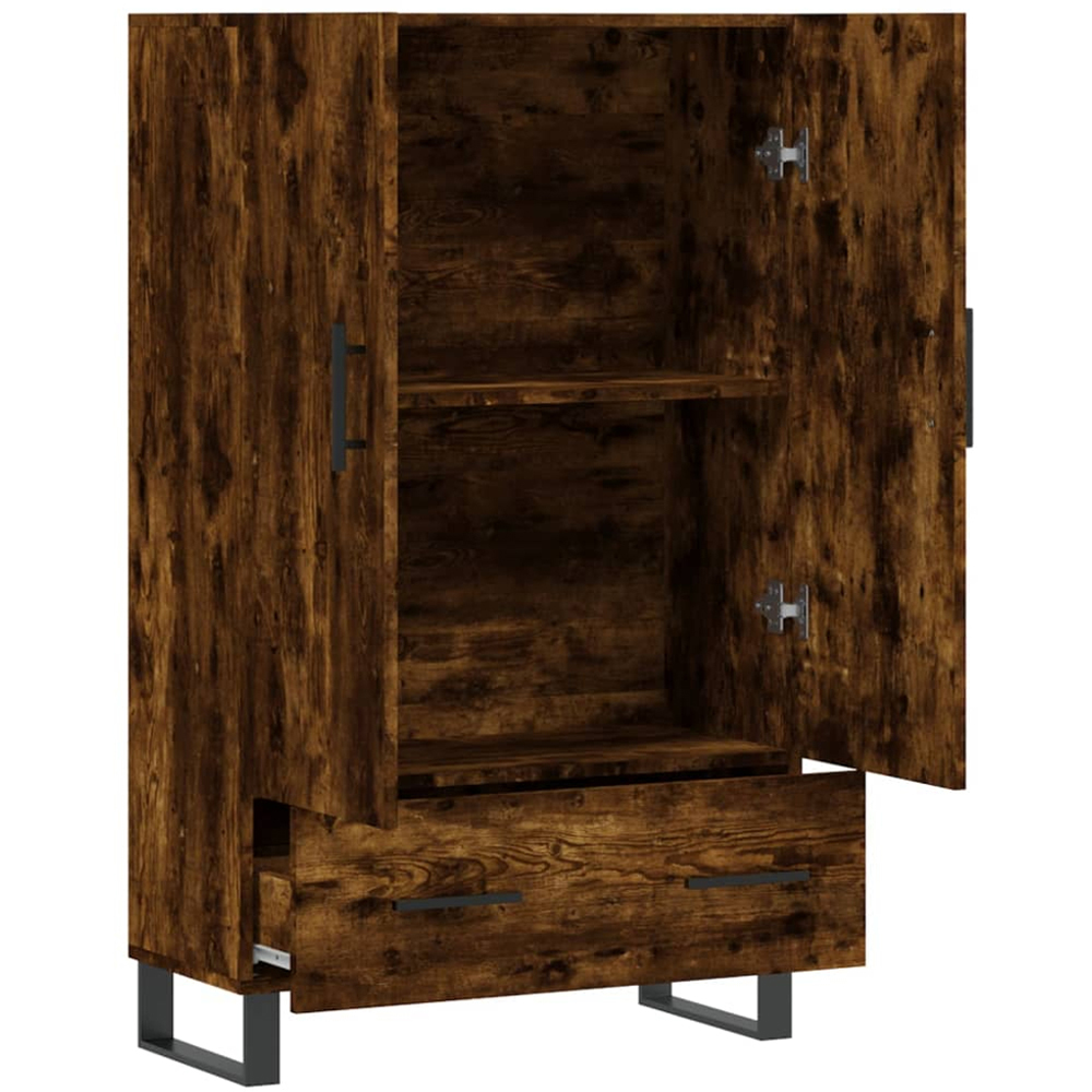 vidaXL 2 Door Single Drawer Smoked Oak Highboard Image 5