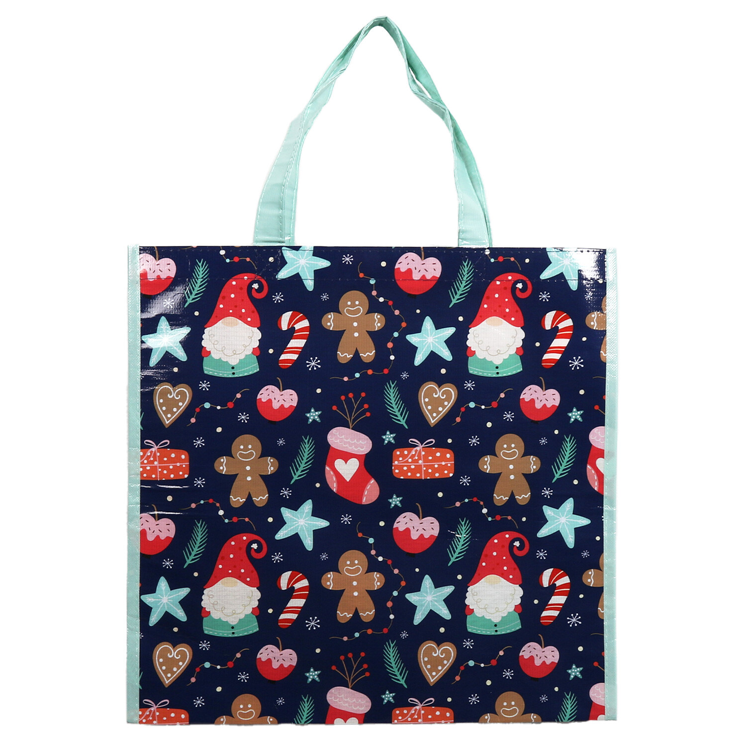 Xmas Gingerbread Shopping Bag - Blue Image