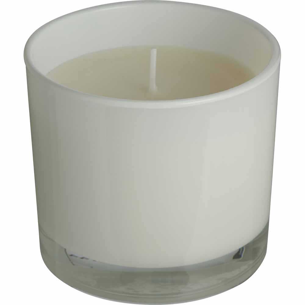Wilko Cotton White Medium Glass Scented Candle Image