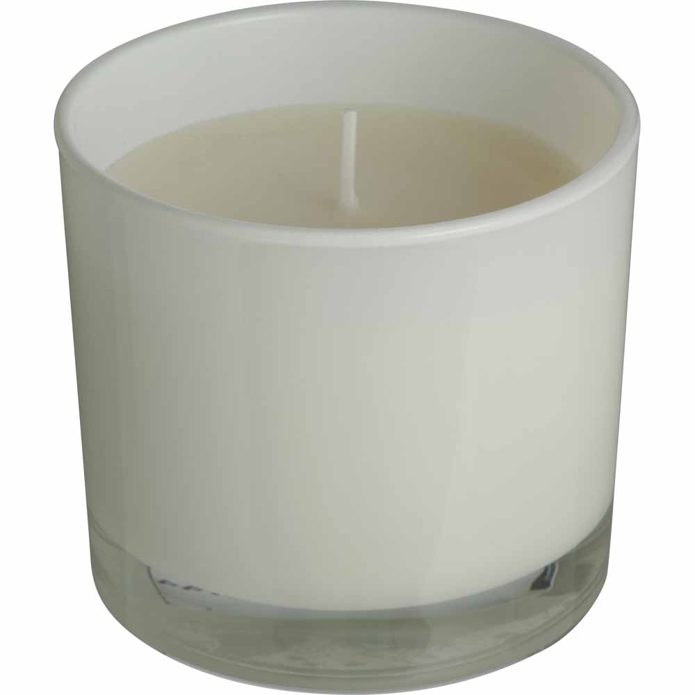 Wilko Scented White Glass Candle Cotton Wilko