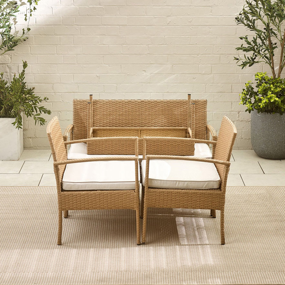 Furniturebox Zante 4 Seater Beige Rattan Sofa Lounge Set Image 6