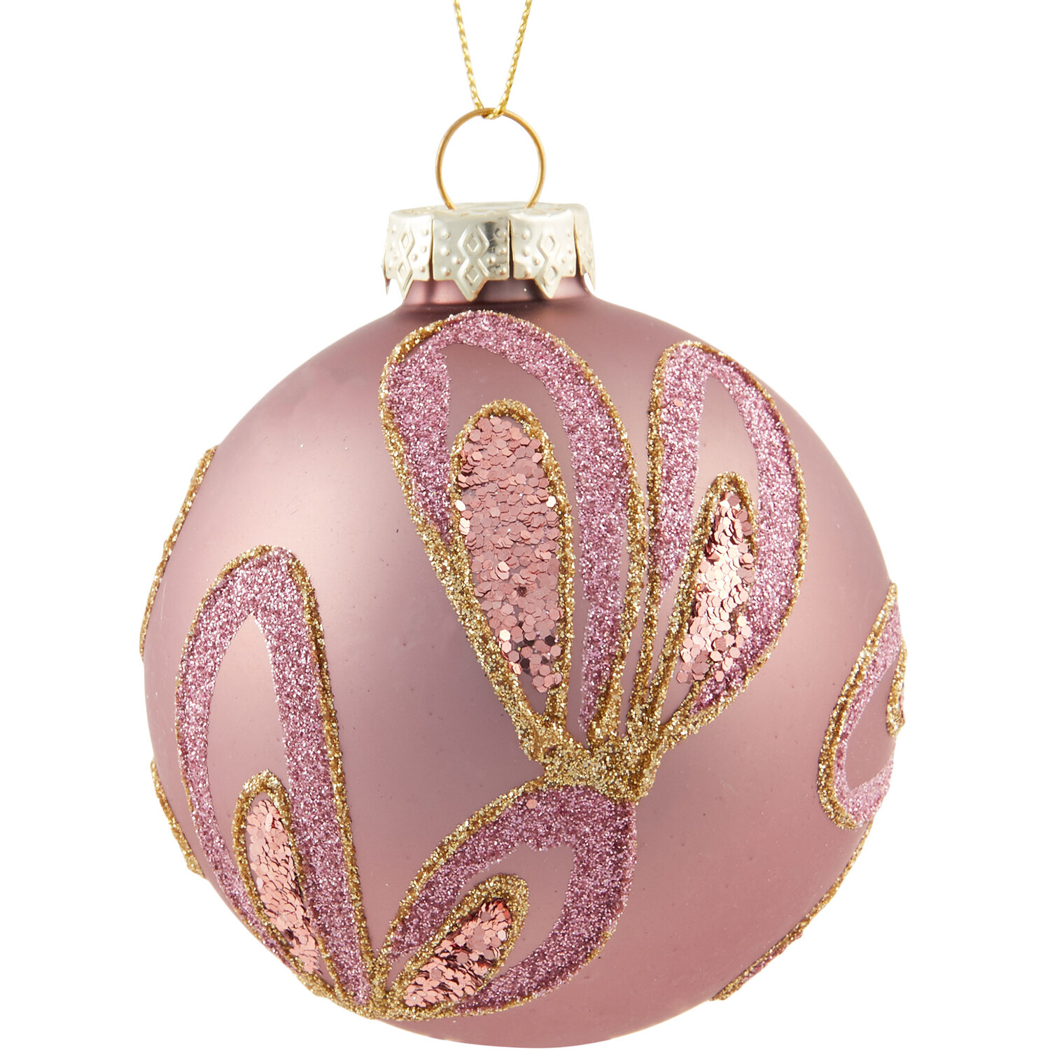 Dusky Rose Matte Embellished Bauble - Dusky Rose Image 1