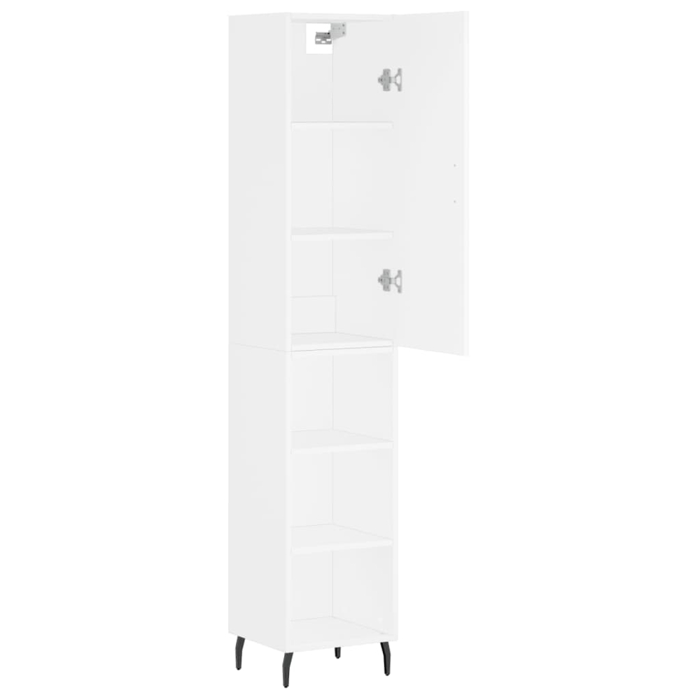 vidaXL Single Door 3 Shelf White Highboard Image 4