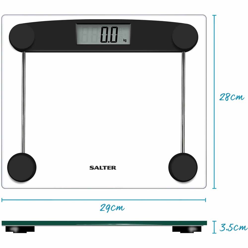 Salter Compact Glass Electronic Bathroom Scales 9208 BK3R Image 3