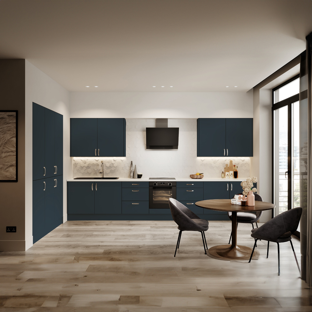 wilko Slab Matt Indigo 3 Drawer Base 800mm Image 2