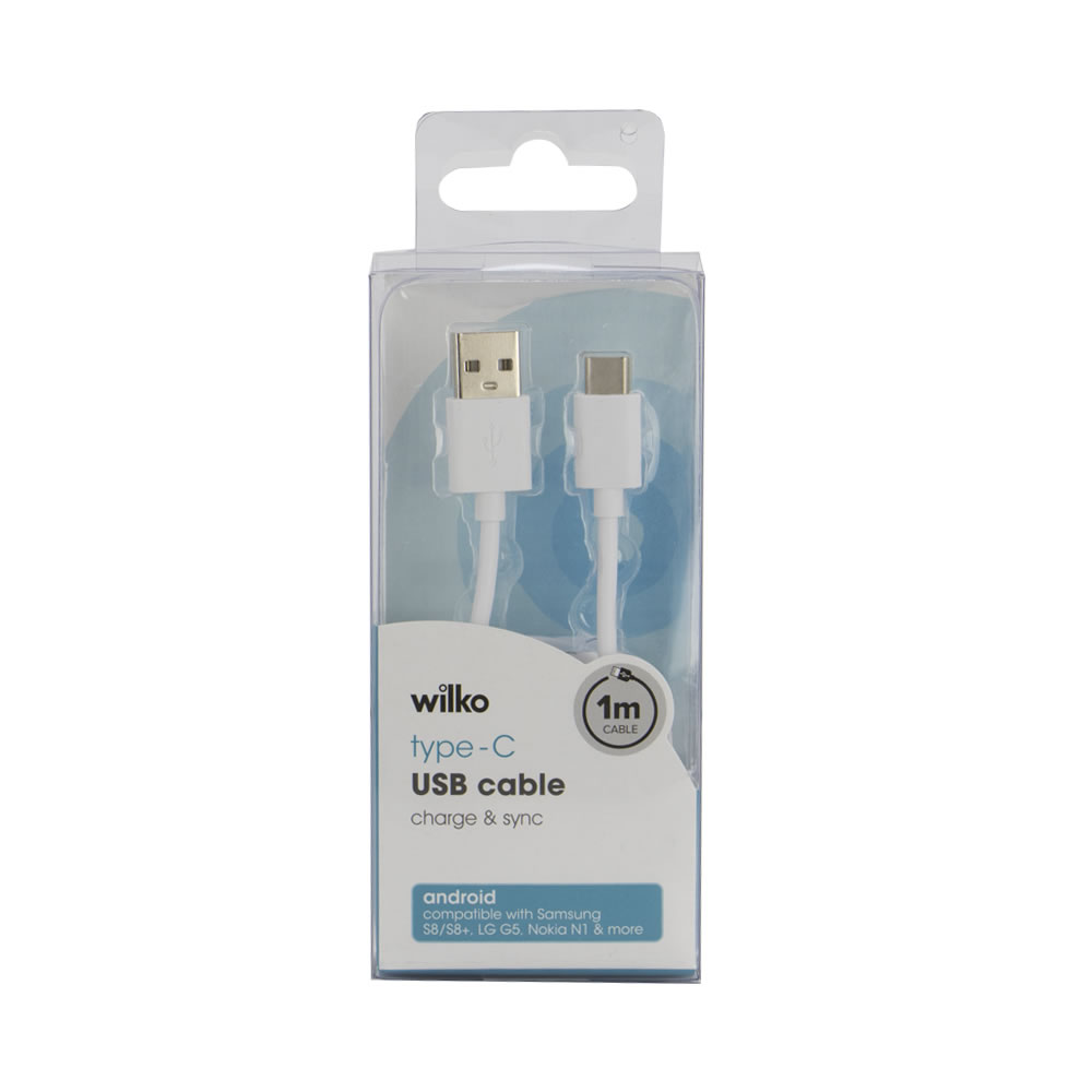 Wilko 1 metre Type-C Android USB Charging Cable Image 1