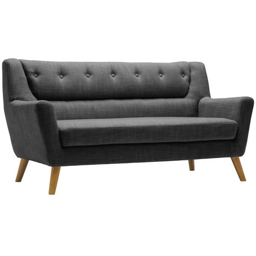 Lambeth 3 Seater Grey Fabric Sofa Image 2