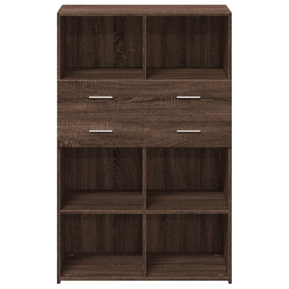 vidaXL 4 Drawer 6 Shelf Brown Oak Highboard Image 4