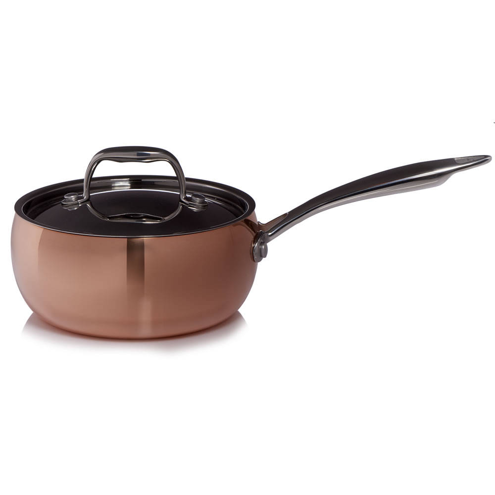 Wilko 6cm Tri Ply Copper Saucepan Wilko
